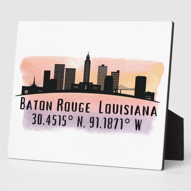 Baton Rouge LA City Skyline  Plaque (Side)