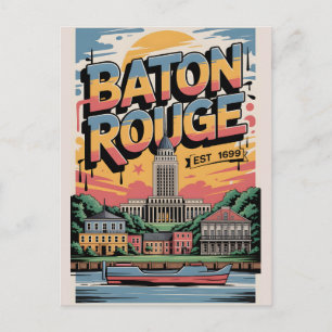 Baton Rouge LA Graffiti Travel Poster Postcard