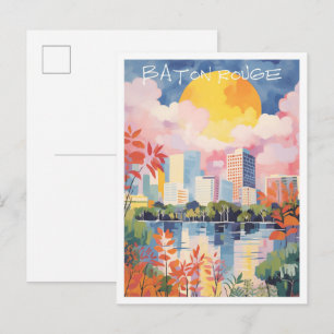 Baton Rouge Louisiana Travel Aesthetic Postcard