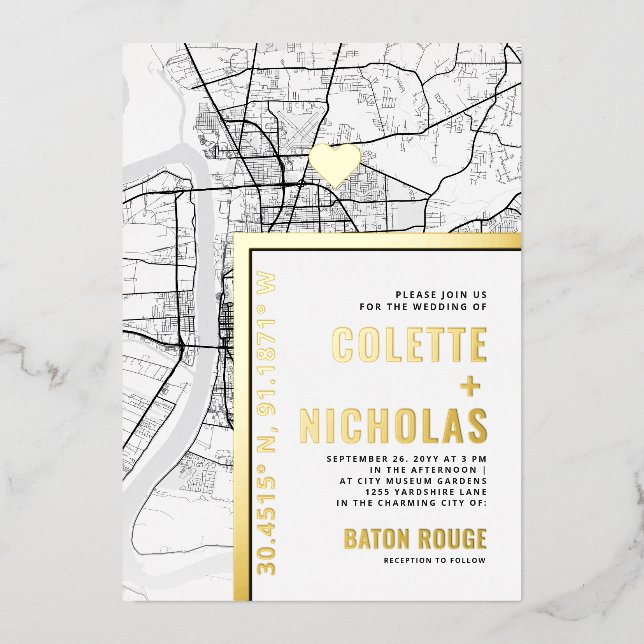 Baton Rouge Love Locator | City Themed Wedding (Front)