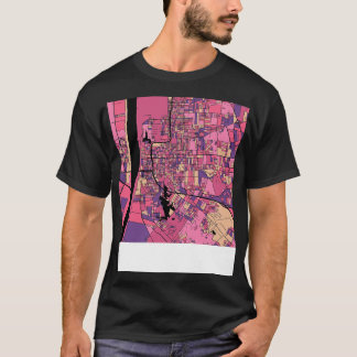 Baton Rouge Map Pattern in Purple  Pink TShirt