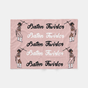 Baton Twirler Fleece Blanket Pink Sparkle