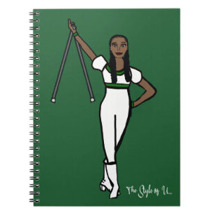 Baton Twirler White Green Accent B Notebook