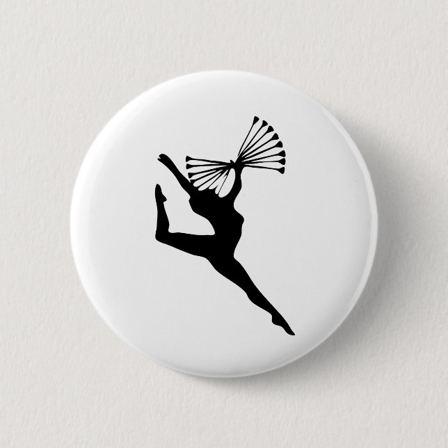 Baton Twirling Dancing Dance 2 Inch Round Button (Front)