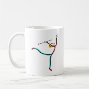 Baton Twirling Stick Figure Coffee Mug