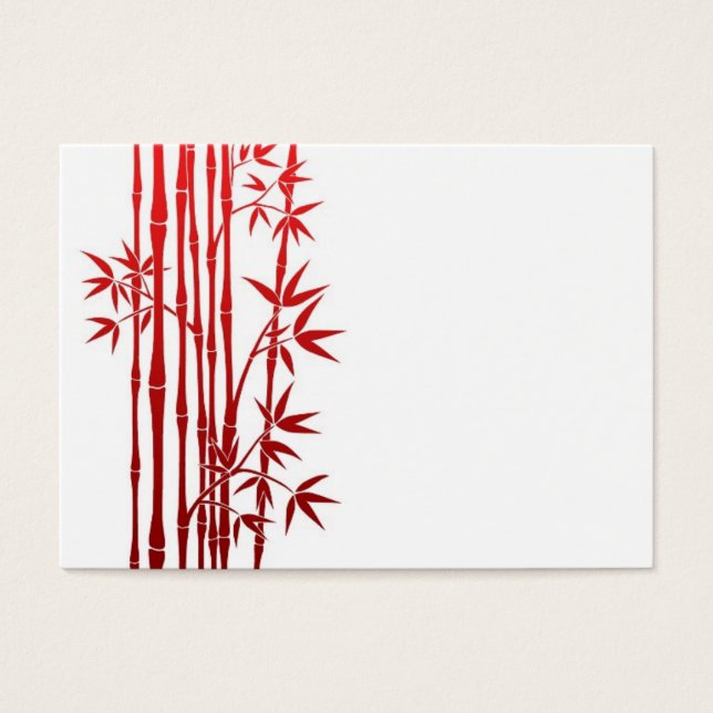 Bâtons en bambou rouge avec Feuilles en blanc (Devant)