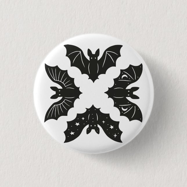 Bats 1 Inch Round Button (Front)