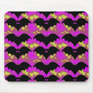 Bats And Bows Pink Yellow Mouse Pad