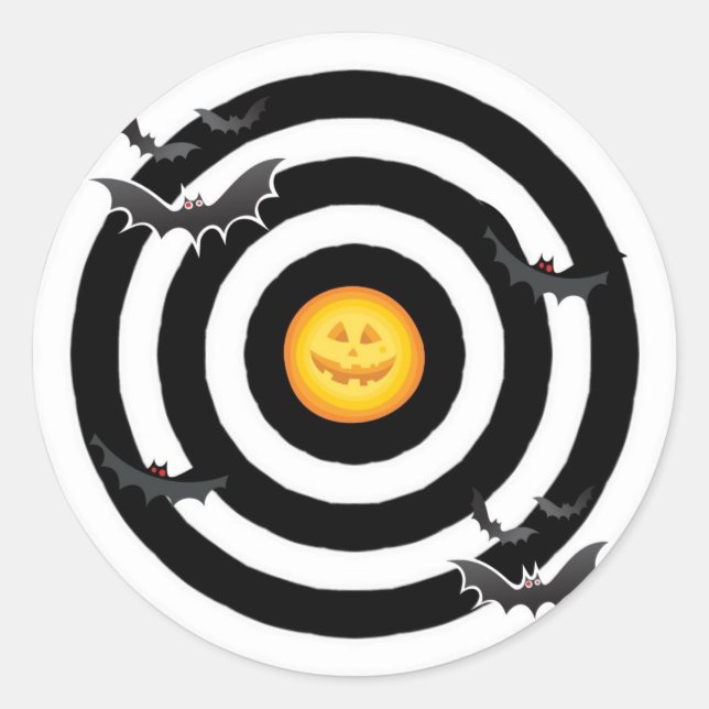 Bats and Bulls Eye Classic Round Sticker (Front)