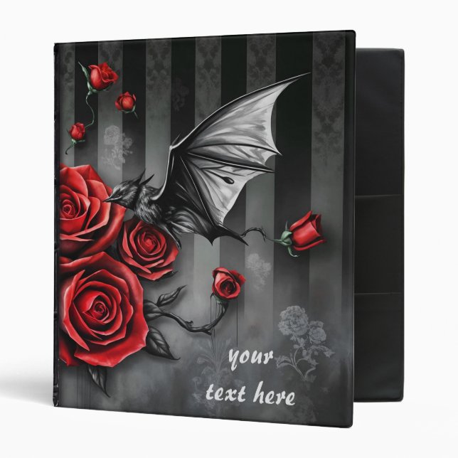 Bats and Roses Gothic Horror  Binder (Front/Inside)