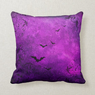 Bats and Swirls Throw Pillow