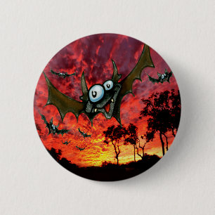 Bats at Sunset 2 Inch Round Button