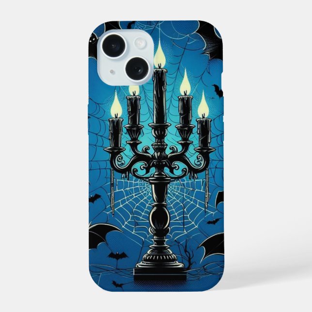 Bats & Candles iPhone 15 Case (Back)
