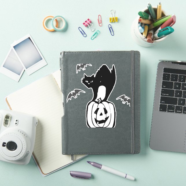bats cat pumpkin halloween (iPad Cover)