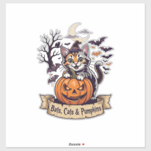 Bats Cats Pumpkins Halloween Witch Cat Spooky Tree