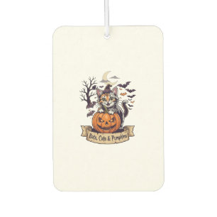 Bats Cats Pumpkins Halloween Witch Cat Spooky Tree Air Freshener