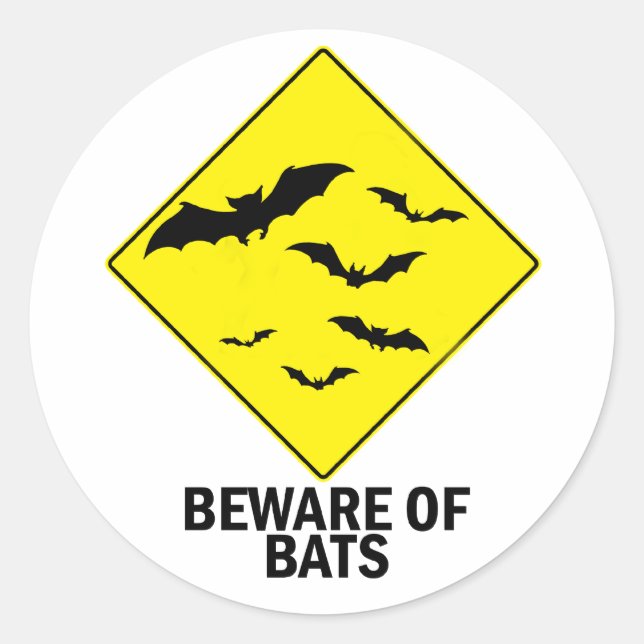 Bats Classic Round Sticker (Front)