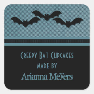 Bats déplaisants Stickers Halloween, Bleu foncé