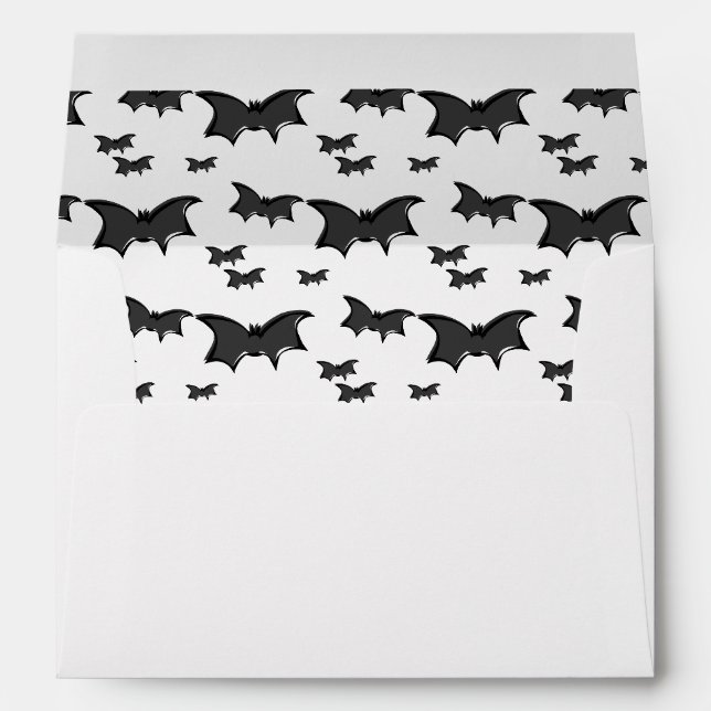 Bats et Lune Halloween Adresse de retour Enveloppe (Dos (Bas))