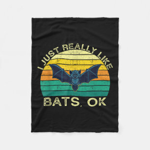 Bats Funny Animal Quote With Vintage Shape Design Fleece Blanket
