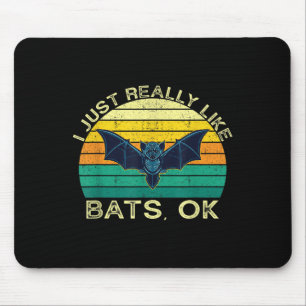 Bats Funny Animal Quote With Vintage Shape Design Mouse Pad