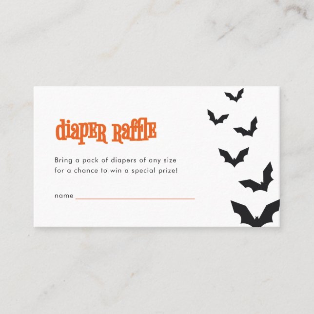 Bats Halloween Baby shower Déchets Carte Raffin (Devant)