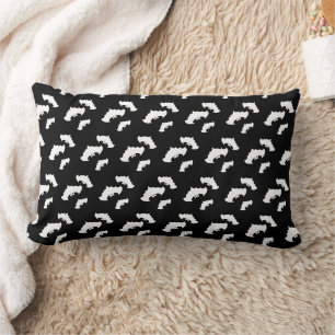 Bats Halloween Black Pattern Spooky Lumbar Pillow