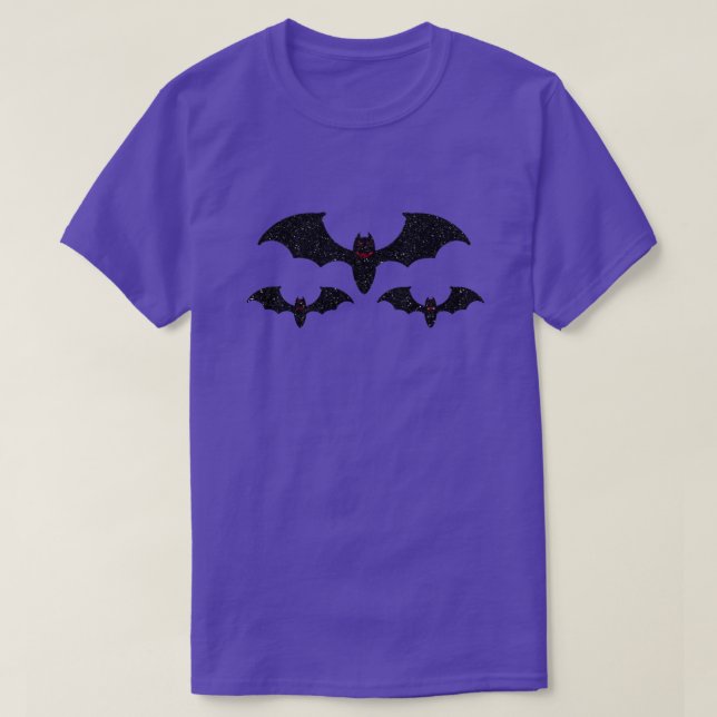 Bats Halloween Glitter T-Shirt (Design Front)