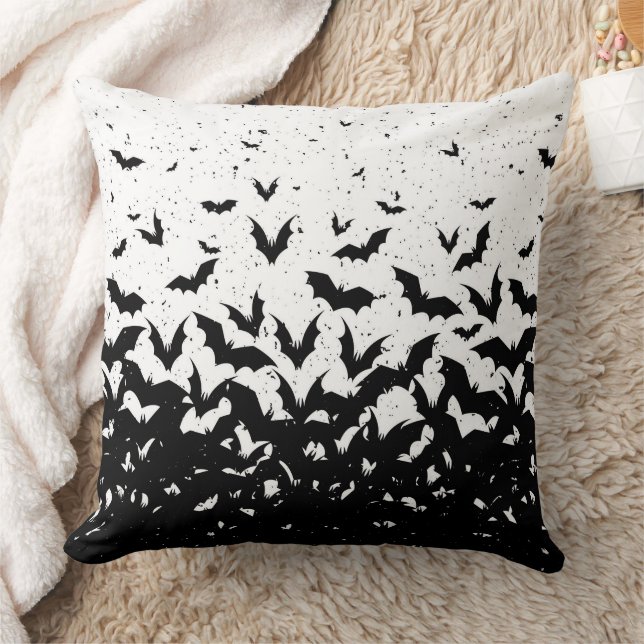 Bats Halloween Horror Vampire Throw Pillow (Blanket)