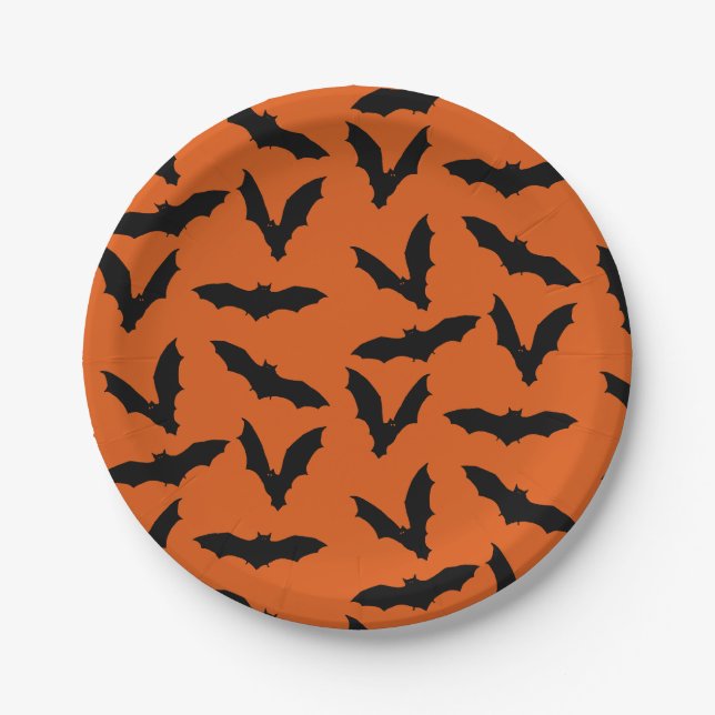 Bats Halloween Paper Plates (Front)