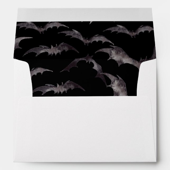 Bats Halloween Party - Enveloppe noire (Dos (Bas))