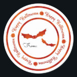 Bats Happy Halloween Orange Shine Party Treat Classic Round Sticker<br><div class="desc">Bats Happy Halloween Orange Shine Party Treat Stickers</div>