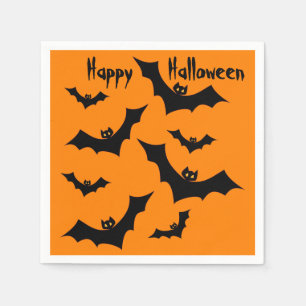 Bats Happy Halloween Party Napkin