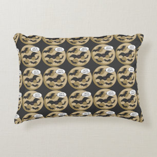Bats Having Party on Full Moon Accent Pillow