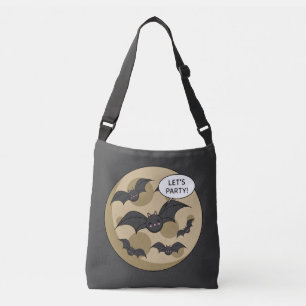 Bats Having Party on Full Moon Crossbody Bag