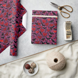 Bats & Hearts Wrapping Paper