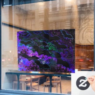 Bats In Flight Neon Purple Window Cling