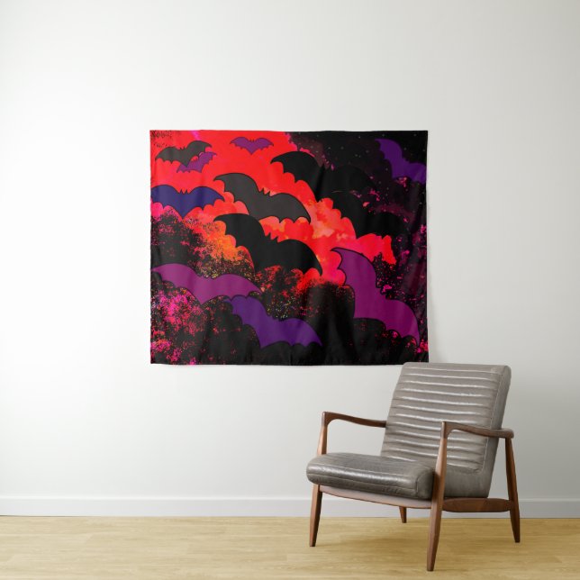 Bats In Flight Tapestry (In Situ (Horizontal))
