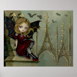 Bats in the Belfry gothic fairy Art Print