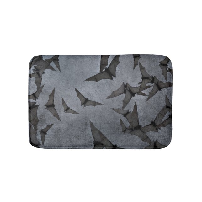 Bats In The Dark Cloudy Sky Bath Mat (Front)
