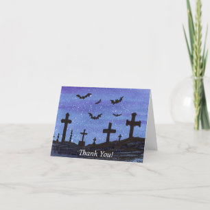 Bats in the Graveyard Thank You Card