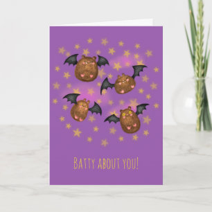 Bats mignons coudous la carte de Valentine