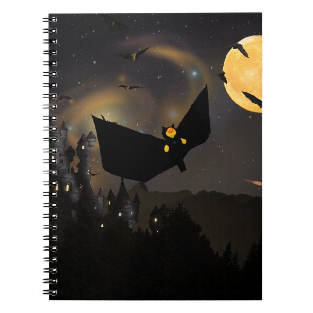 Bats Moon and Halloween Notebook (Front)