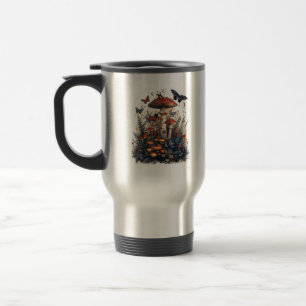 Bats N Mushroom Moon Goblincore Travel Mug