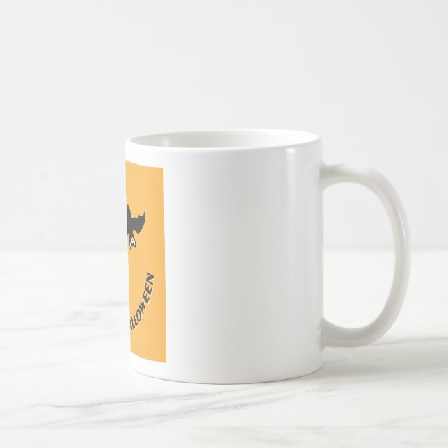 Bats Off To Halloween Orange Square Coffee Mug (Right)