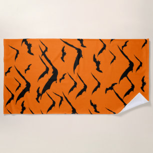BATS PATTERN HALLOWEEN SEAMLESS   BEACH TOWEL