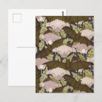 Bats & Poppies,Animal & Floral Design Art Nouveau