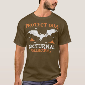 Bats Protect Our Nocturnal Pollinators Bat Hallowe T-Shirt