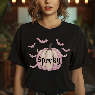 Bats Pumpkin Spooky Halloween T Shirt Pastel