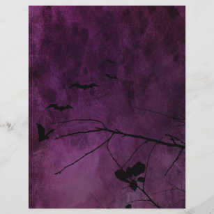 Bats Purple Scrapbook Paper